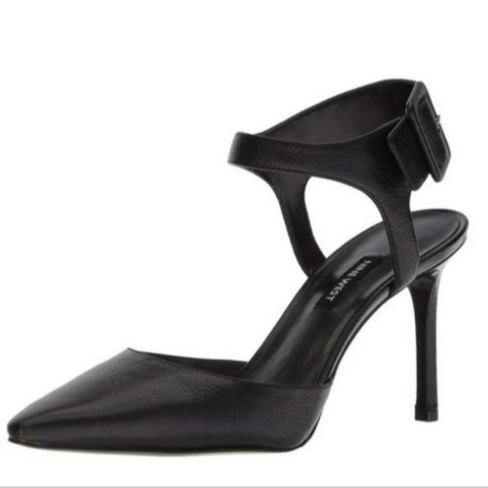 Nine West Elisabeti Leather Pointed Toe Formal Slingback Sandals - Picture 1 of 7